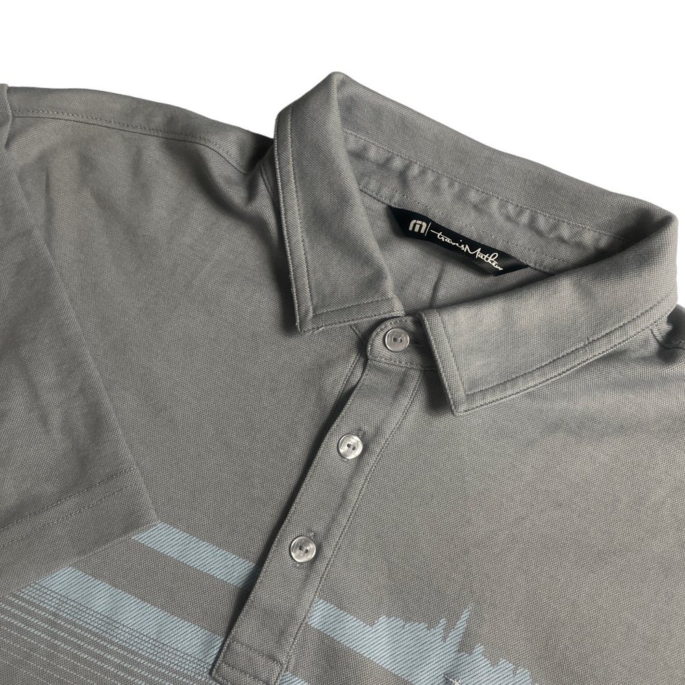 Travis Mathew Large Gray Polo Short Sleeve Golf Cotton Blend (see description)